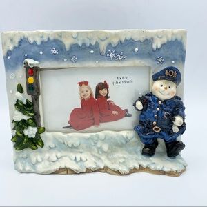 4x6 christmas police snowman frame Policeman‎
